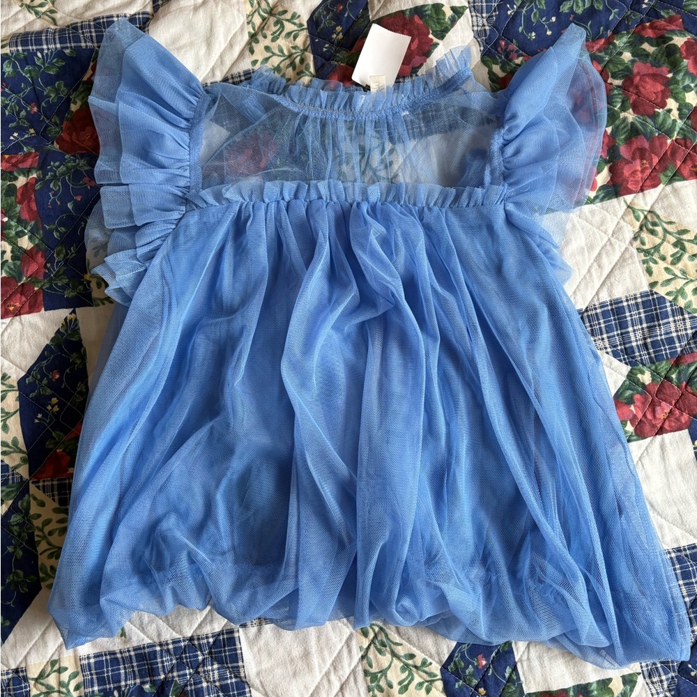 Blue Ruffle Top